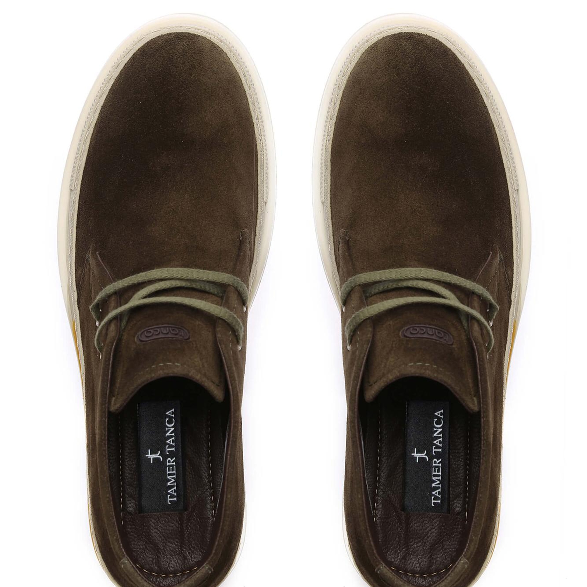 Tamer Tanca Erkek Hakiki Deri Yeşil Süet Casual Bot