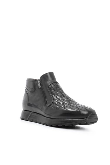  Tamer Tanca Erkek Hakiki Deri Siyah Klasik Bot