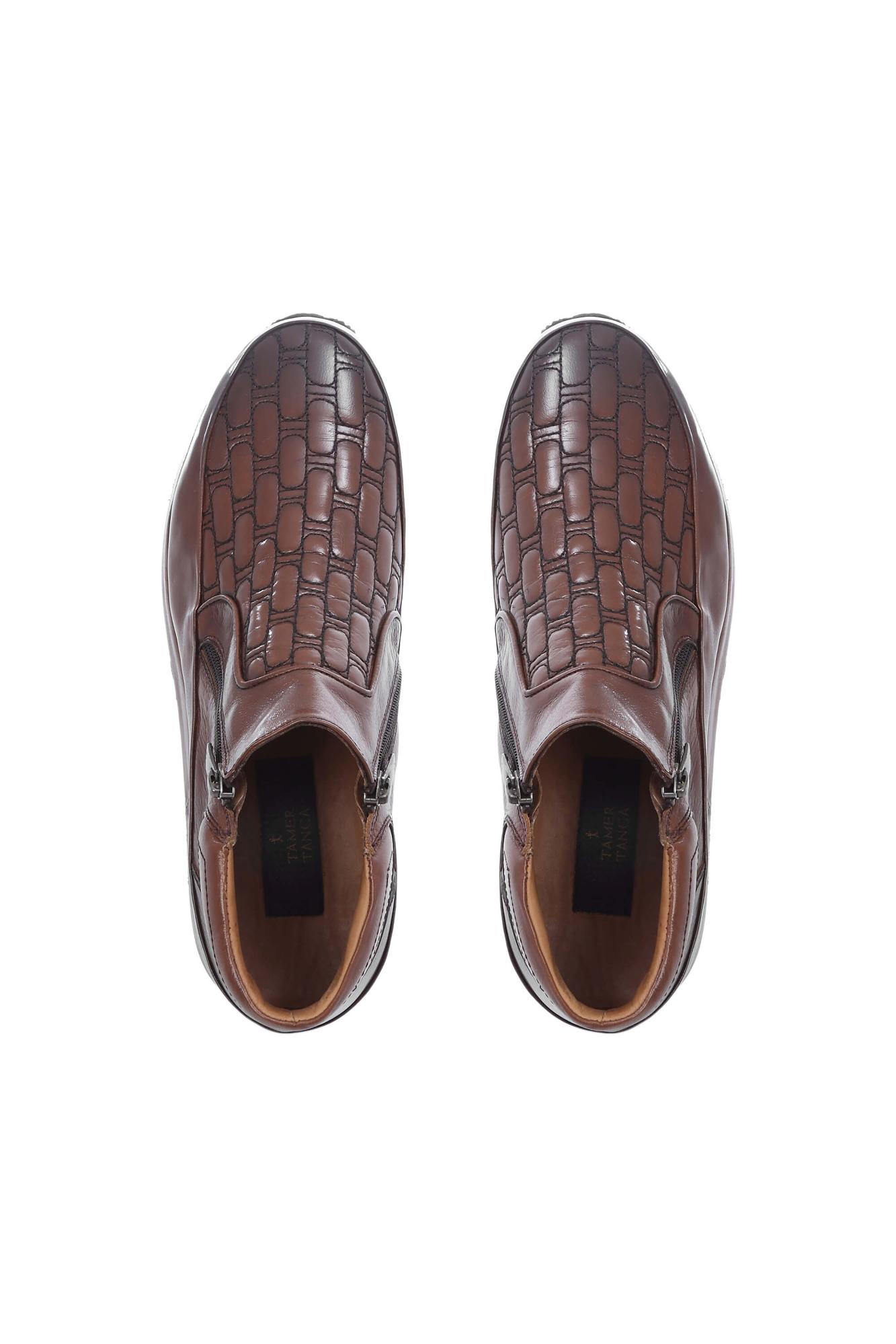 Tamer Tanca Tamer Tanca Erkek Hakiki Deri Taba Bufalo Klasik Bot | FashFed Taba - 5. görsel