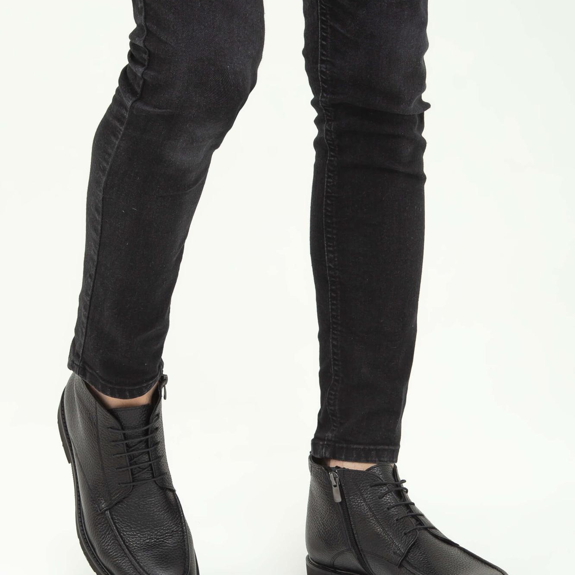 Tamer Tanca Erkek Hakiki Deri Siyah Klasik Bot