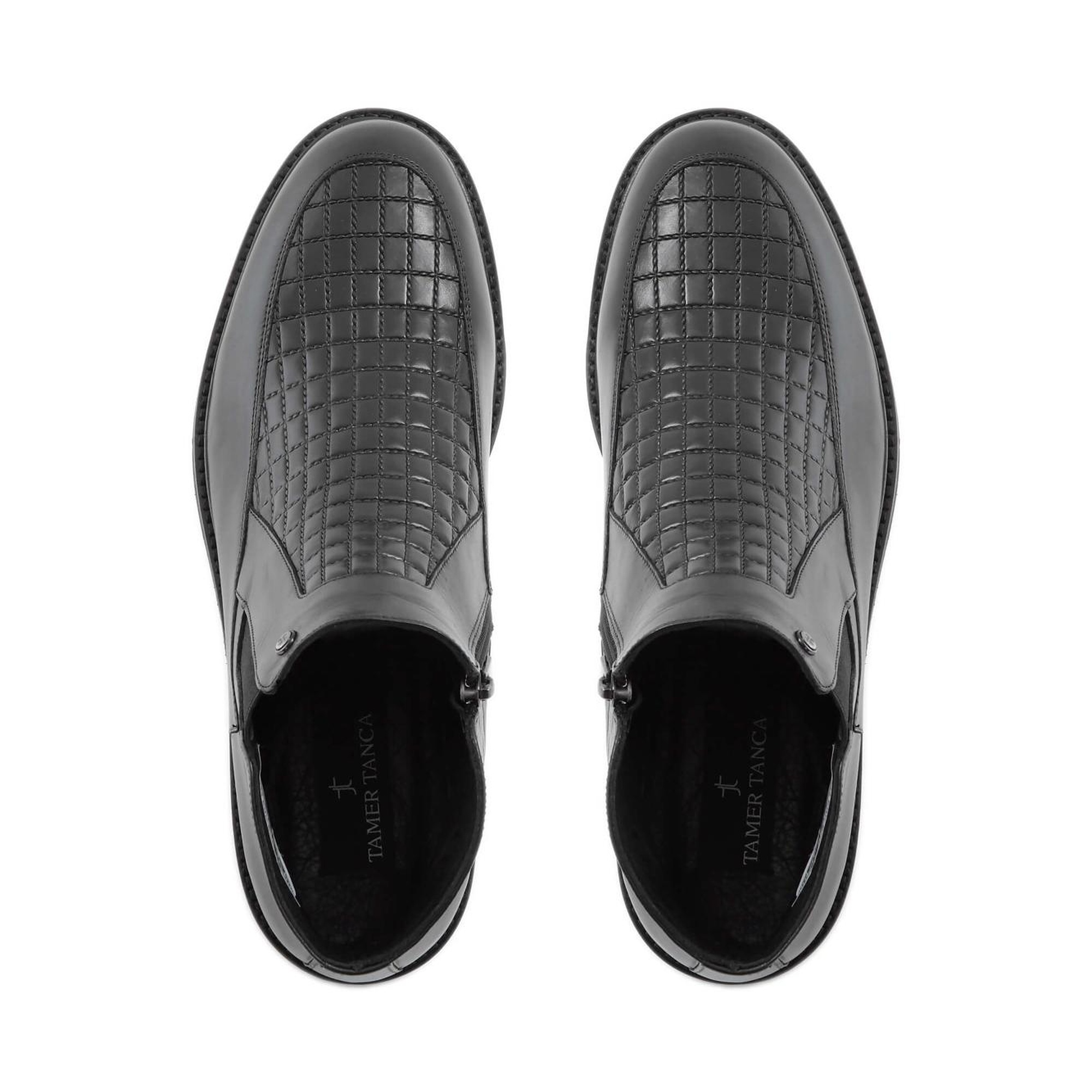 Tamer Tanca Erkek Hakiki Deri Siyah Klasik Bot