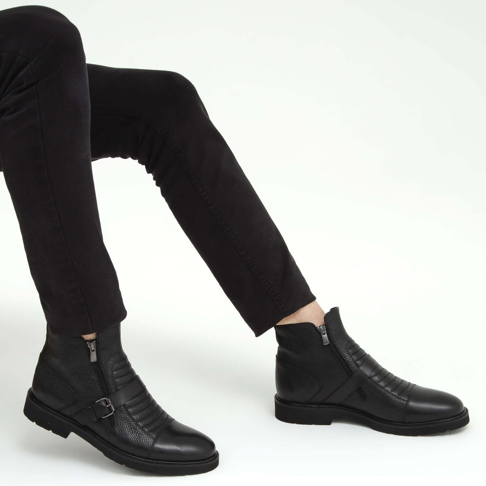 Tamer Tanca Erkek Hakiki Deri Siyah Klasik Bot