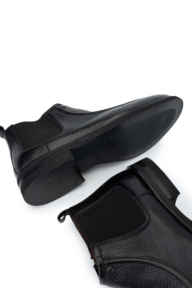  Tamer Tanca Erkek Hakiki Deri Siyah Bot Ayakkabı