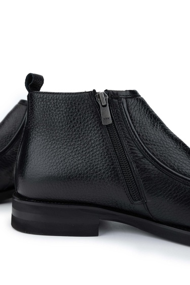  Tamer Tanca Erkek Hakiki Deri Siyah Bot Ayakkabı
