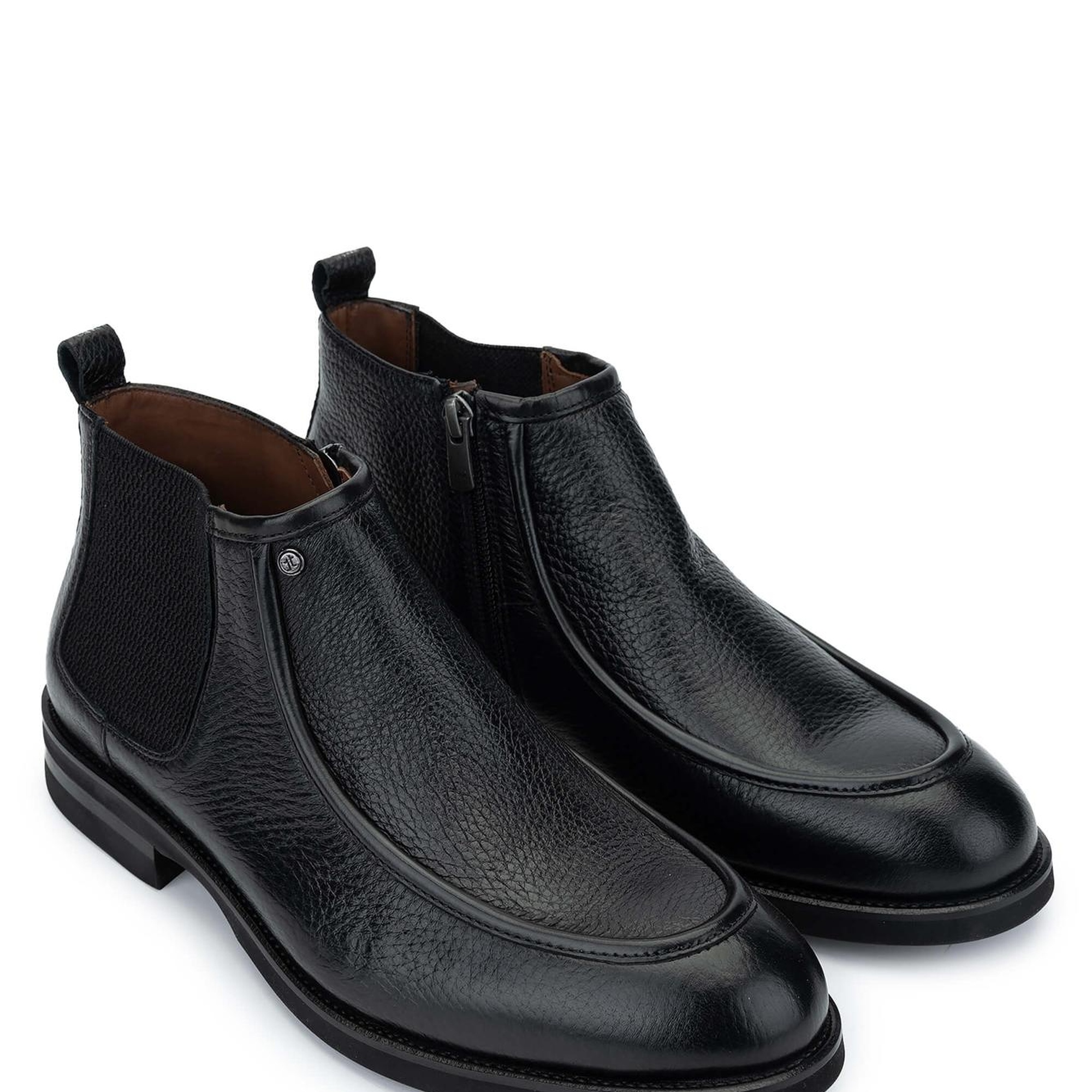 Tamer Tanca Erkek Hakiki Deri Siyah Bot Ayakkabı