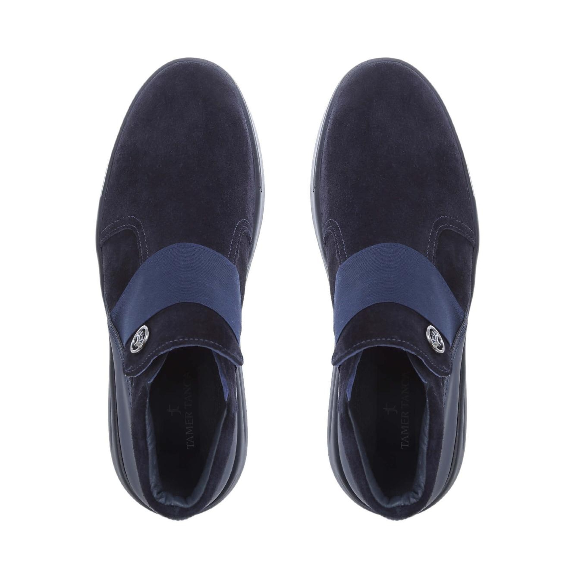 Tamer Tanca Erkek Hakiki Deri Lacivert Süet Casual Bot