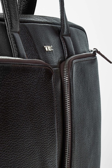  Tamer Tanca Erkek Hakiki Deri Kahverengi Evrak Çantası