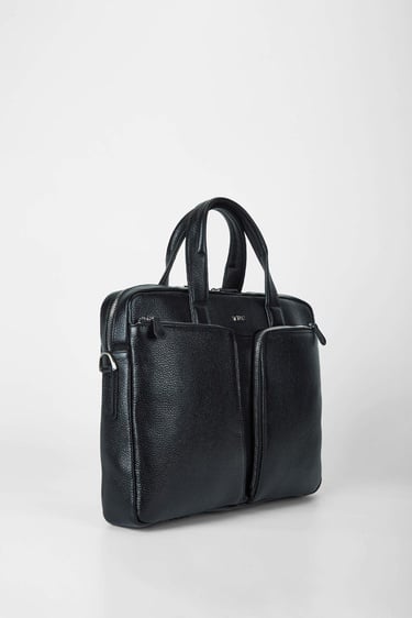  Tamer Tanca Erkek Hakiki Deri Siyah Evrak Çantası