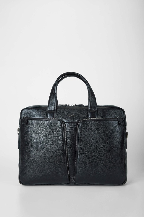  Tamer Tanca Erkek Hakiki Deri Siyah Evrak Çantası