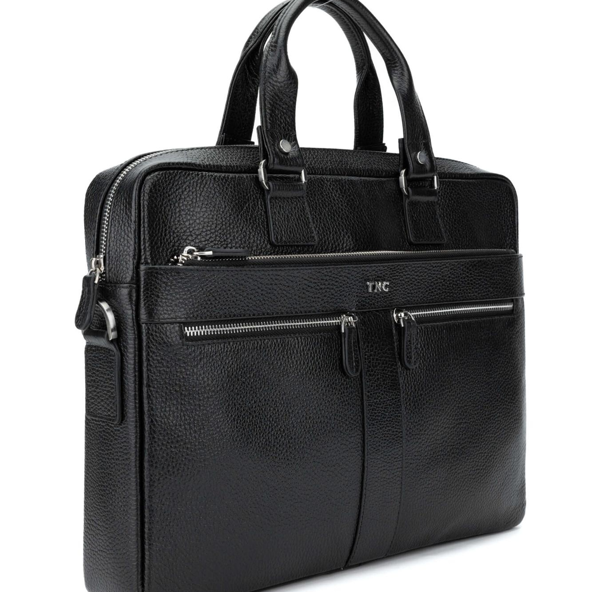 Tamer Tanca Erkek Hakiki Deri Siyah Evrak Çantası