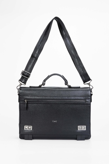  Tamer Tanca Erkek Hakiki Deri Siyah Evrak Çantası