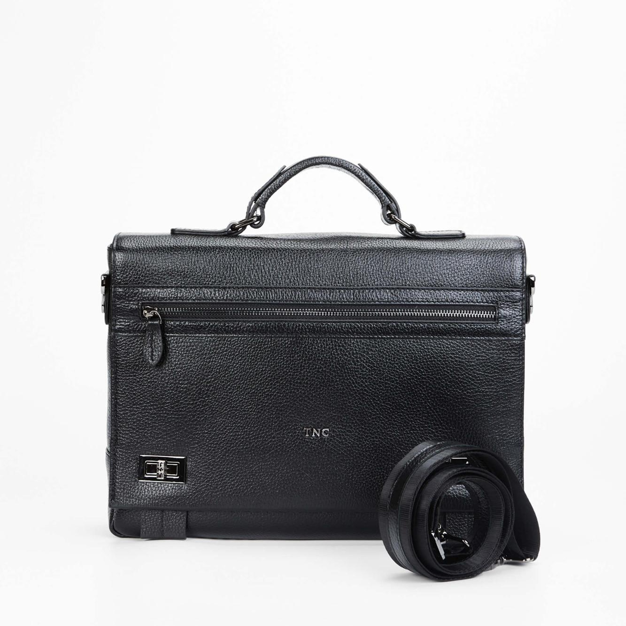 Tamer Tanca Erkek Hakiki Deri Siyah Evrak Çantası