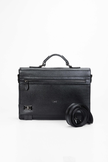  Tamer Tanca Erkek Hakiki Deri Siyah Evrak Çantası