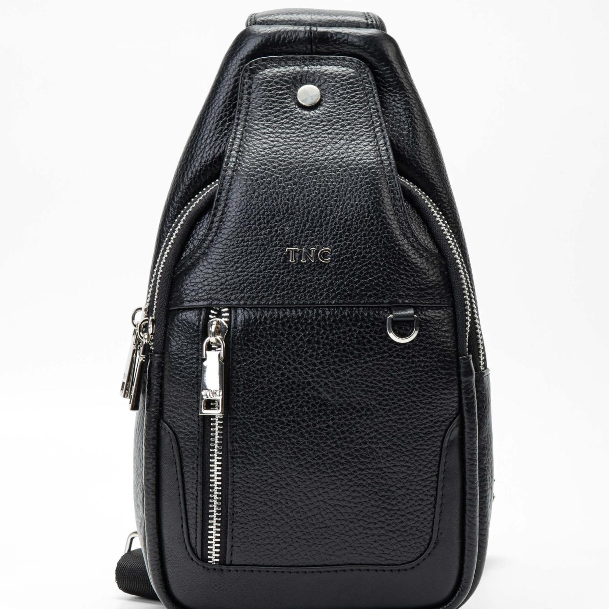 Tamer Tanca Erkek Hakiki Deri Siyah Body Bag Çanta