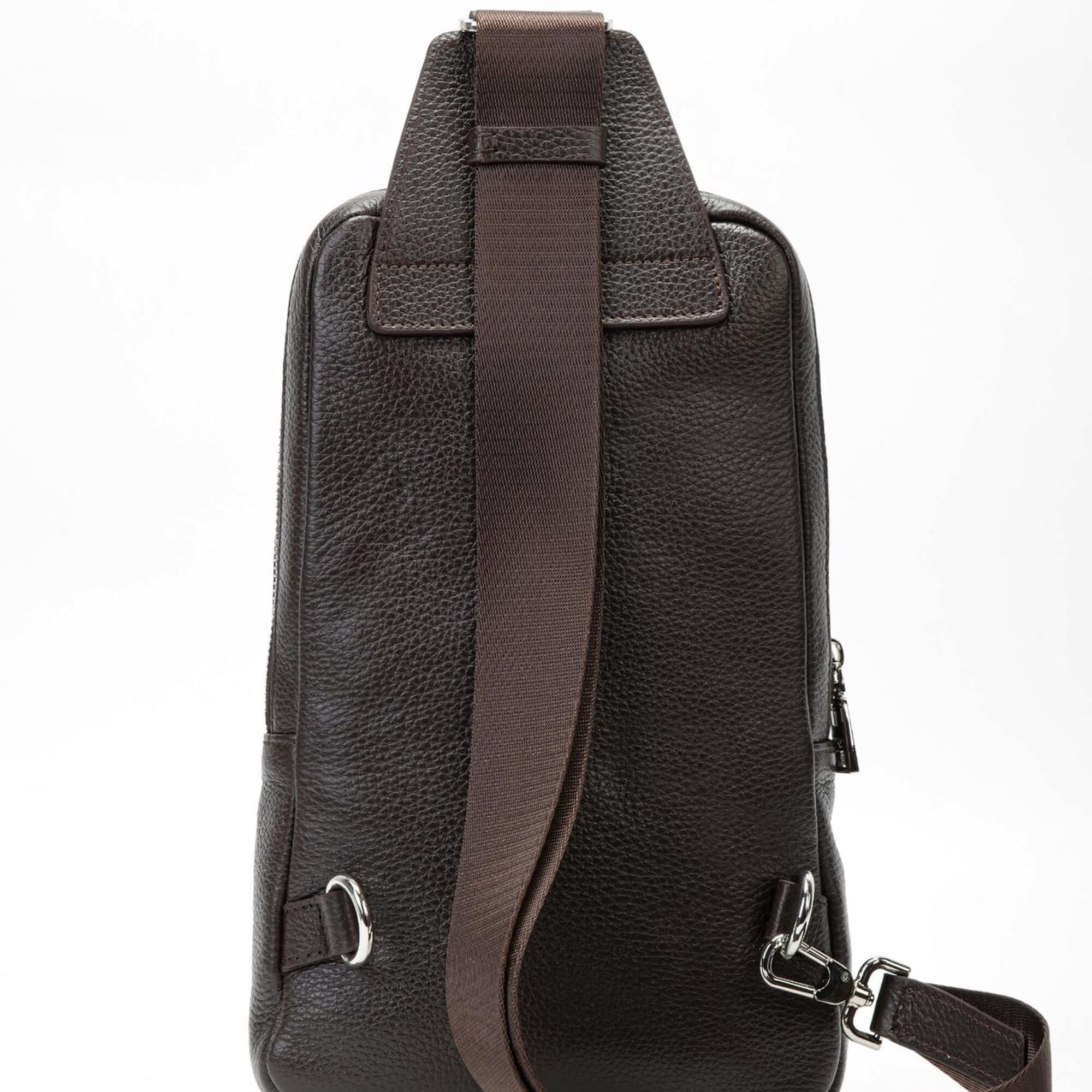 Tamer Tanca Erkek Hakiki Deri Kahverengi Body Bag Çanta