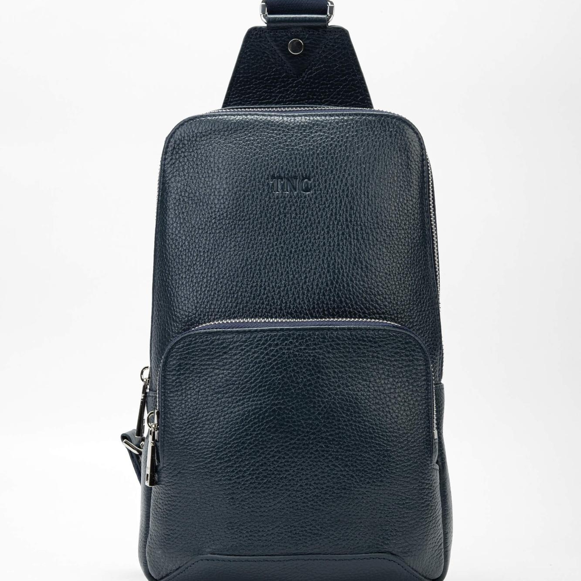 Tamer Tanca Erkek Hakiki Deri Lacivert Body Bag Çanta