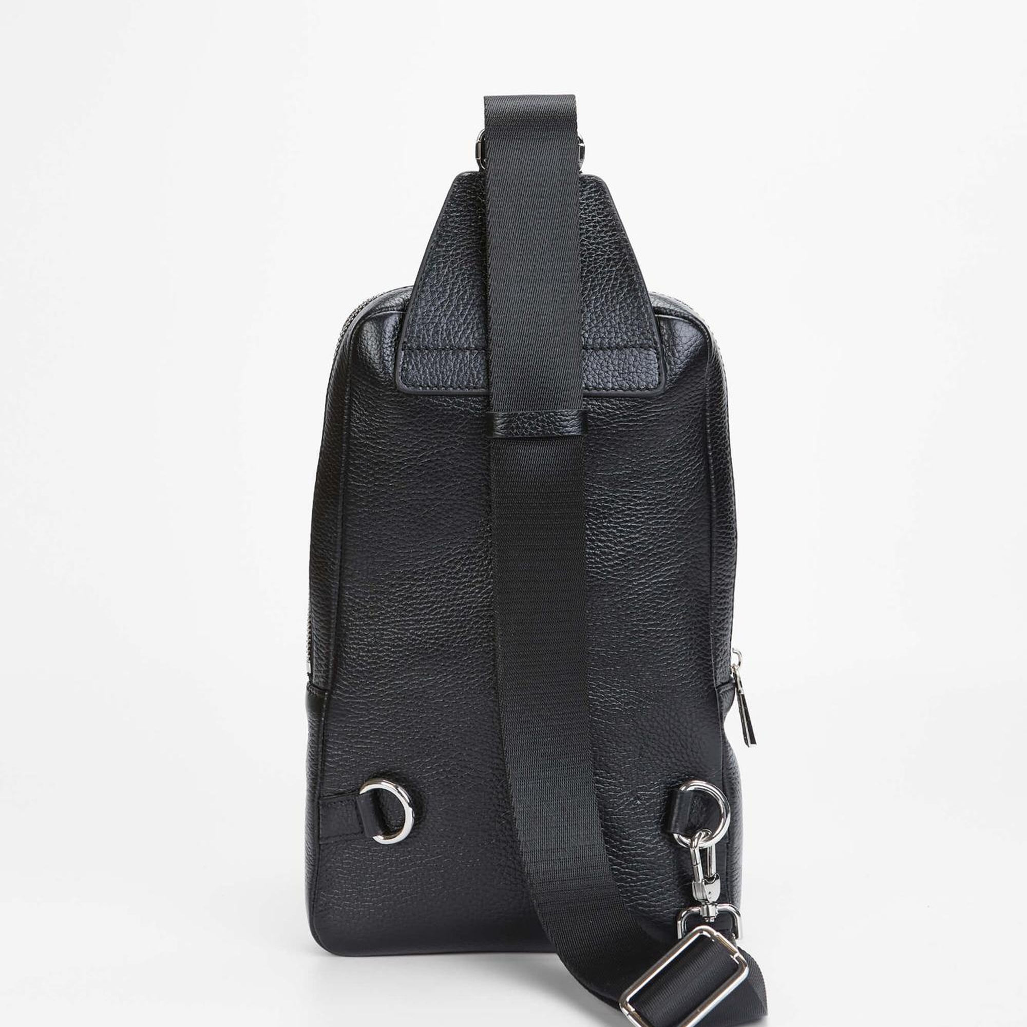 Tamer Tanca Erkek Hakiki Deri Siyah Body Bag Çanta