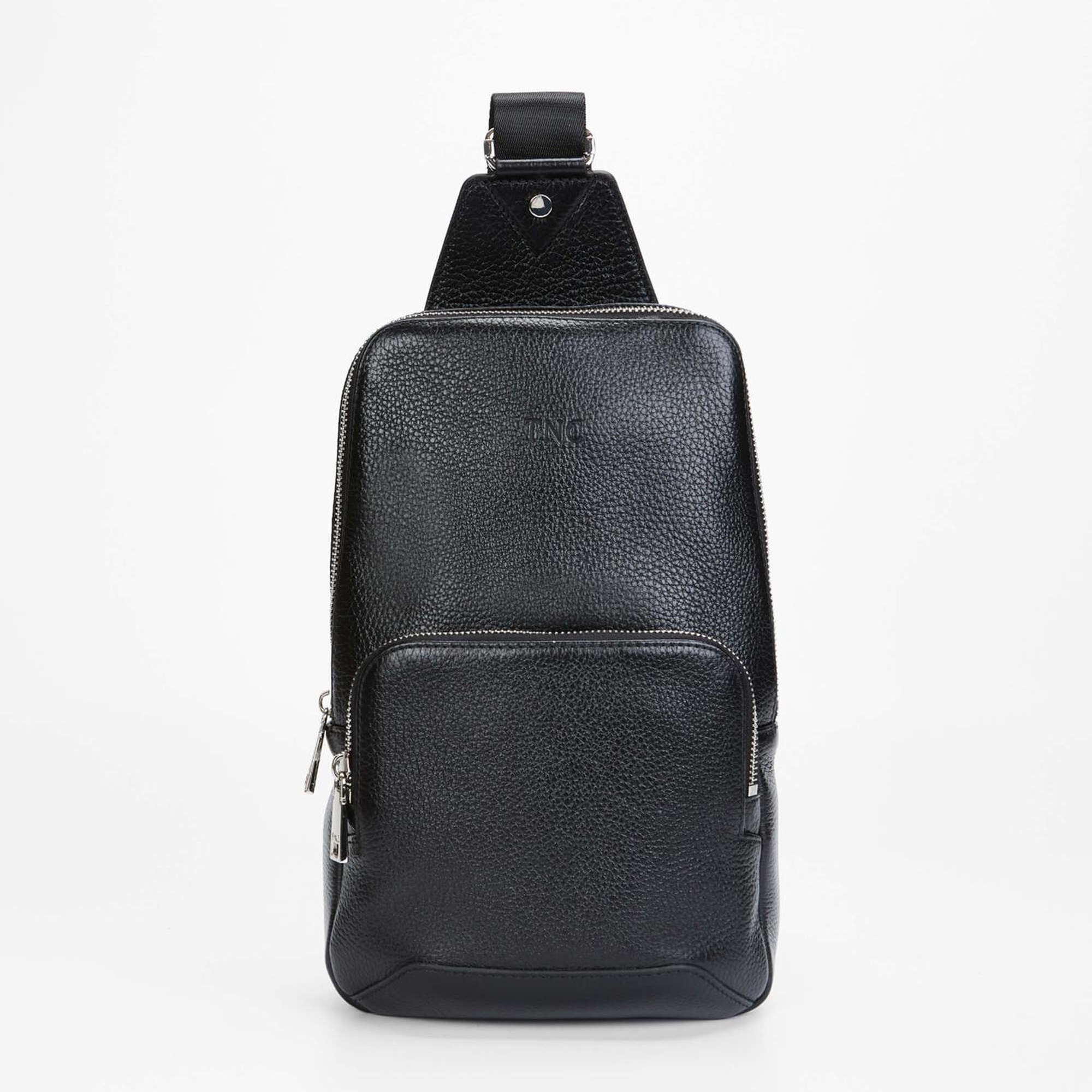 Tamer Tanca Erkek Hakiki Deri Siyah Body Bag Çanta