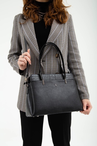  Tamer Tanca Kadın Hakiki Deri Siyah Kol Çantası