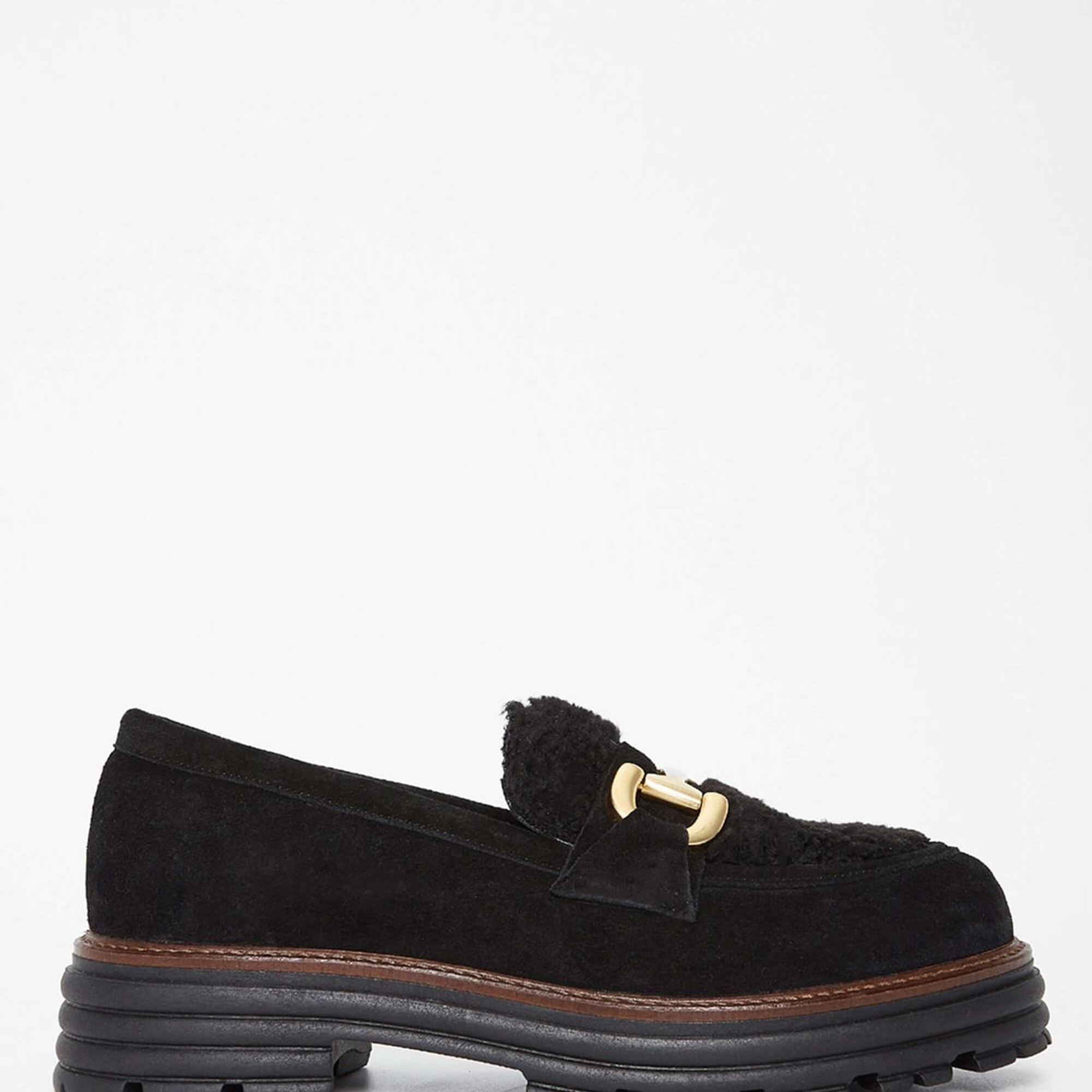 Tamer Tanca Kadın Hakiki Deri Siyah Süet Loafer Ayakkabı