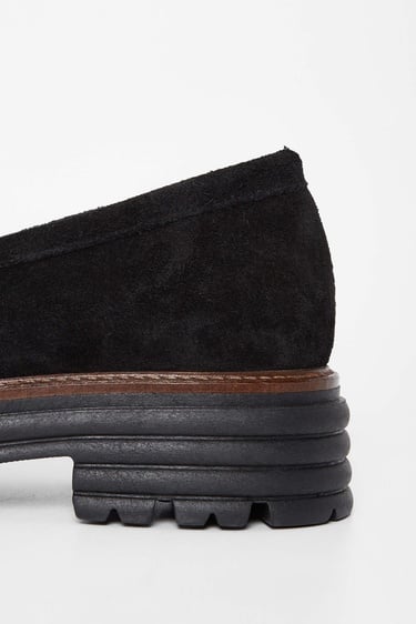  Tamer Tanca Kadın Hakiki Deri Siyah Süet Loafer Ayakkabı