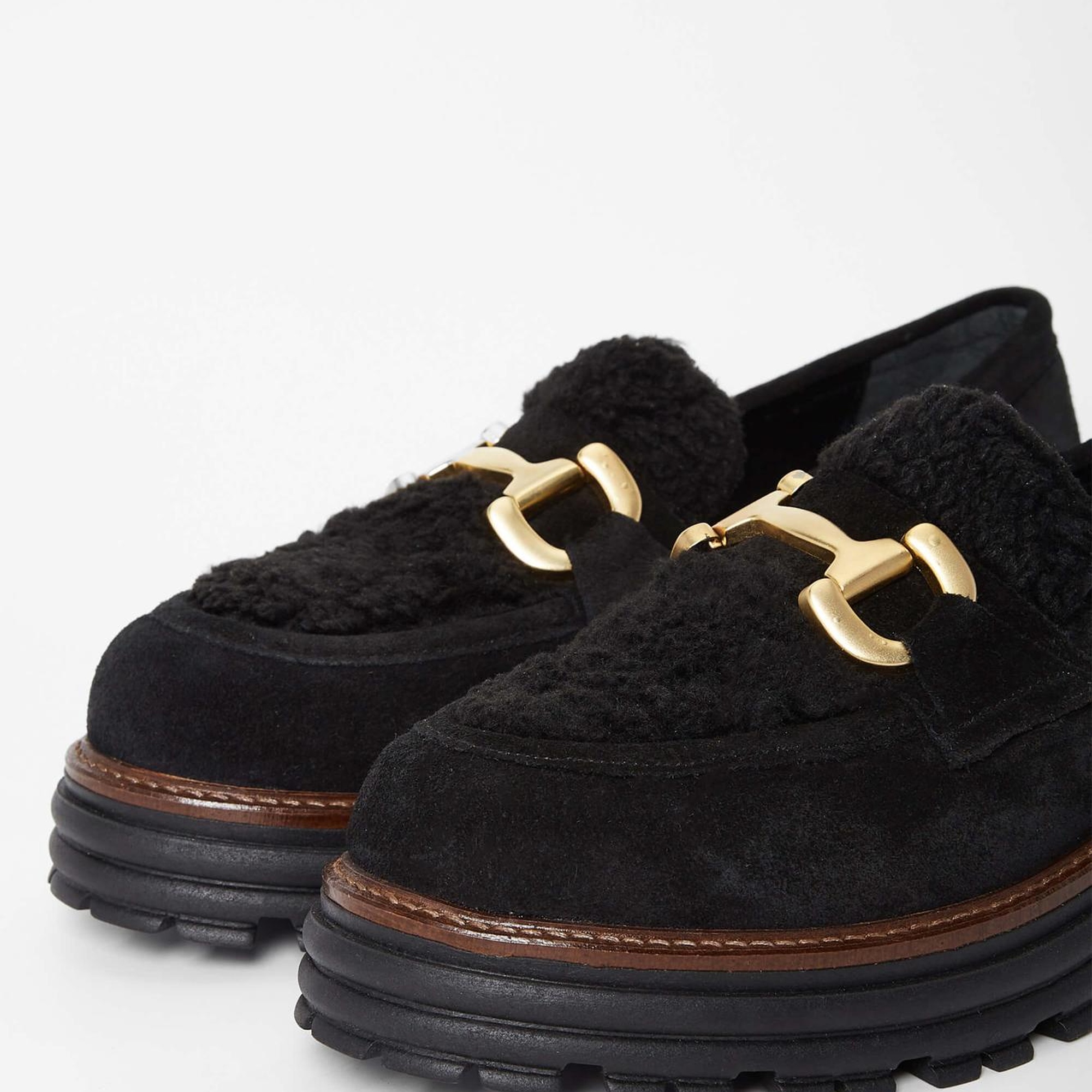 Tamer Tanca Kadın Hakiki Deri Siyah Süet Loafer Ayakkabı