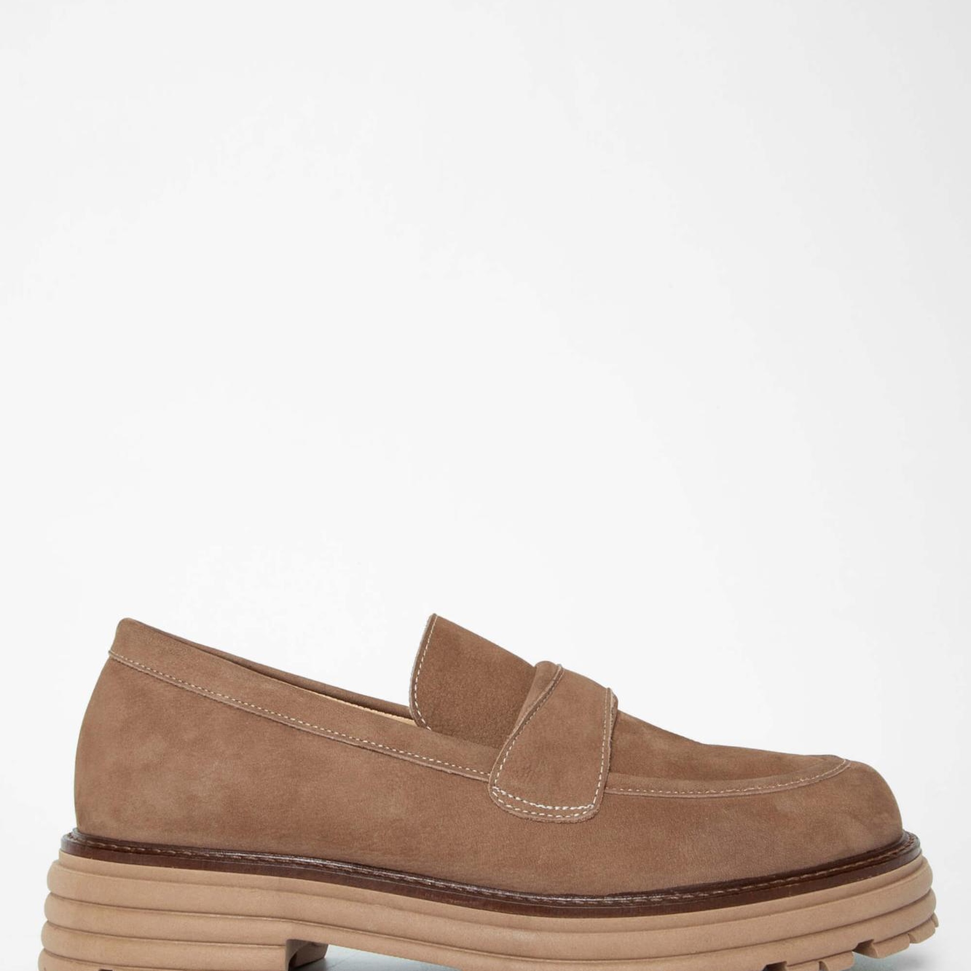 Tamer Tanca Kadın Hakiki Deri Vizon Nubuk Loafer Ayakkabı