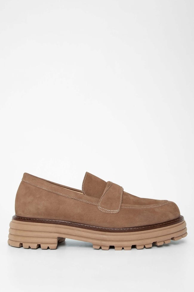  Tamer Tanca Kadın Hakiki Deri Vizon Nubuk Loafer Ayakkabı