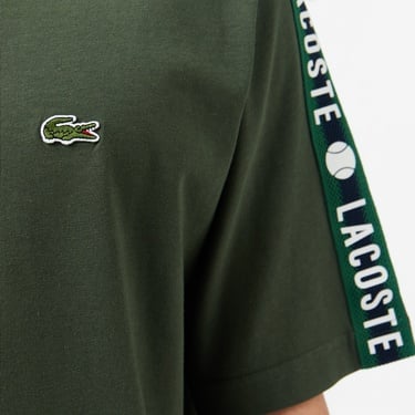  Lacoste Erkek Relaxed Fit Bisiklet Yaka Baskılı Koyu Yeşil T-Shirt