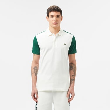  Lacoste Erkek Regular Fit Renk Bloklu Beyaz Polo