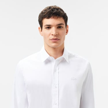  Lacoste Erkek Slim Fit Beyaz Gömlek