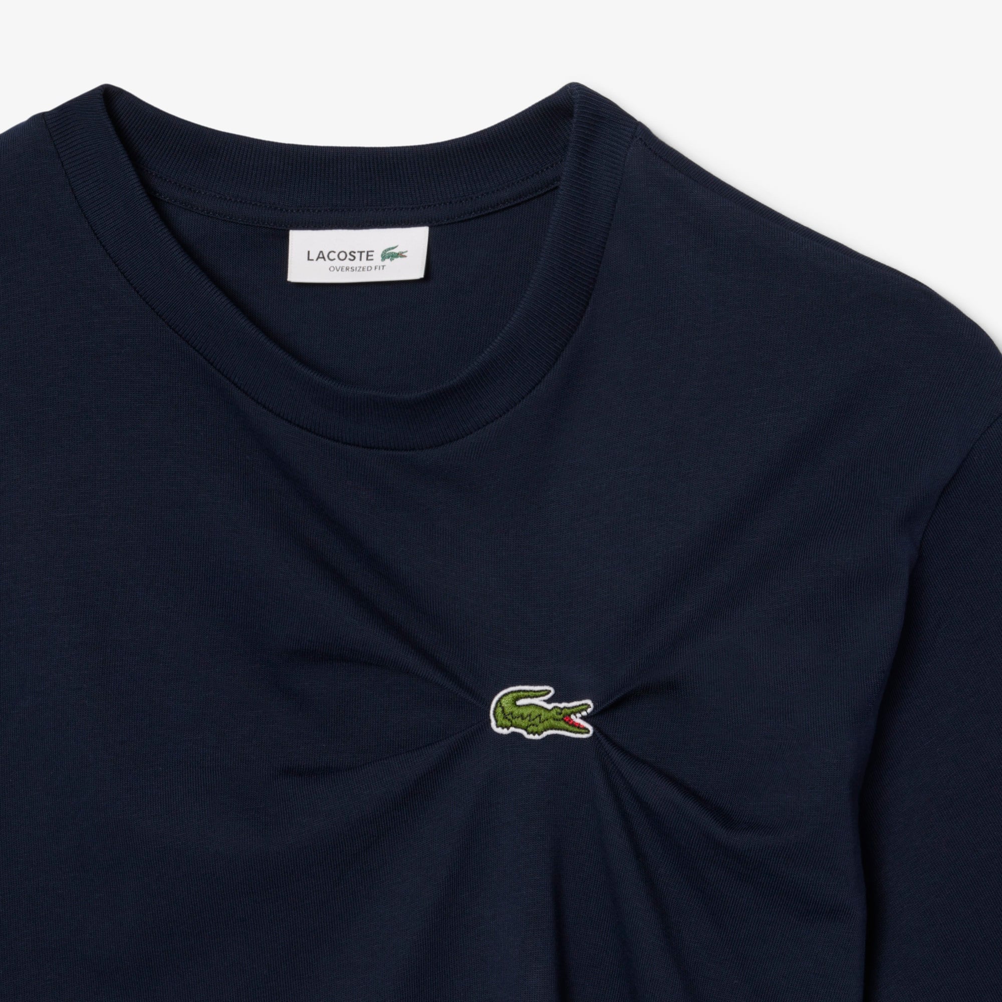 Lacoste Kadın Oversize Fit Bisiklet Yaka Lacivert T-Shirt