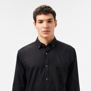  Lacoste Erkek Regular Fit Düğmeli Yaka Siyah Gömlek