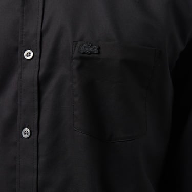  Lacoste Erkek Regular Fit Düğmeli Yaka Siyah Gömlek