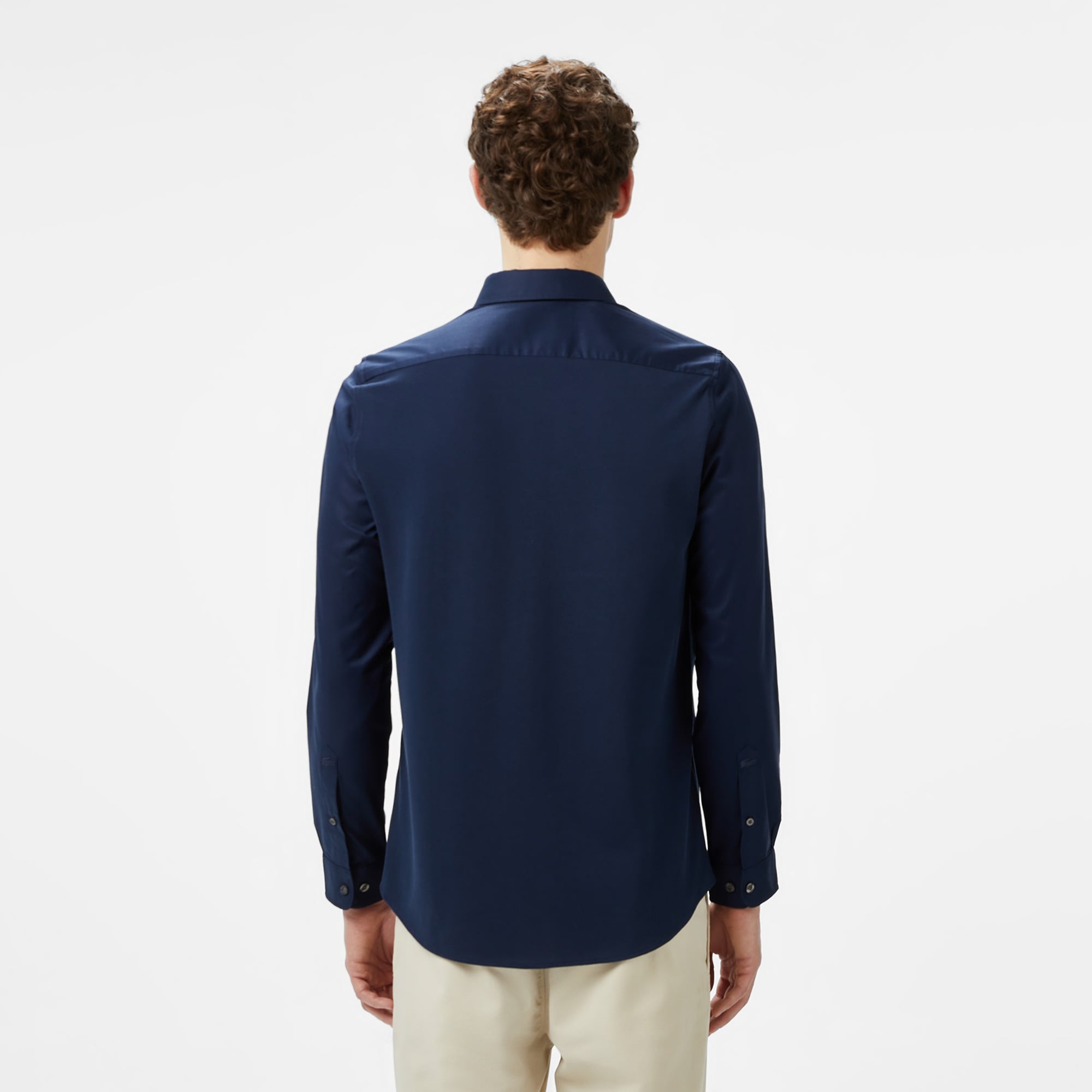 Lacoste Erkek Slim Fit Düğmeli Yaka Lacivert Gömlek