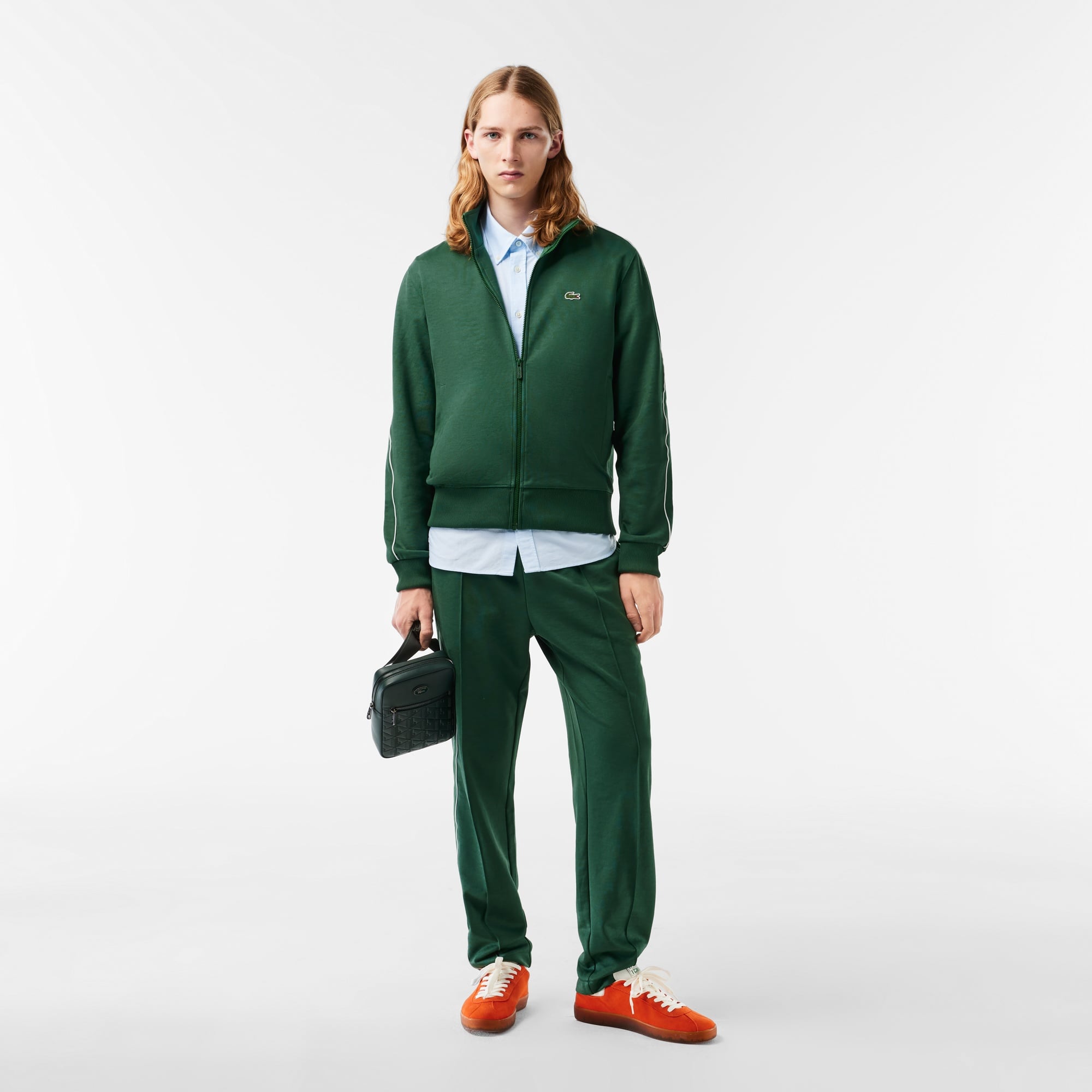 Lacoste Erkek Regular Fit Fermuarlı Koyu Yeşil Sweatshirt
