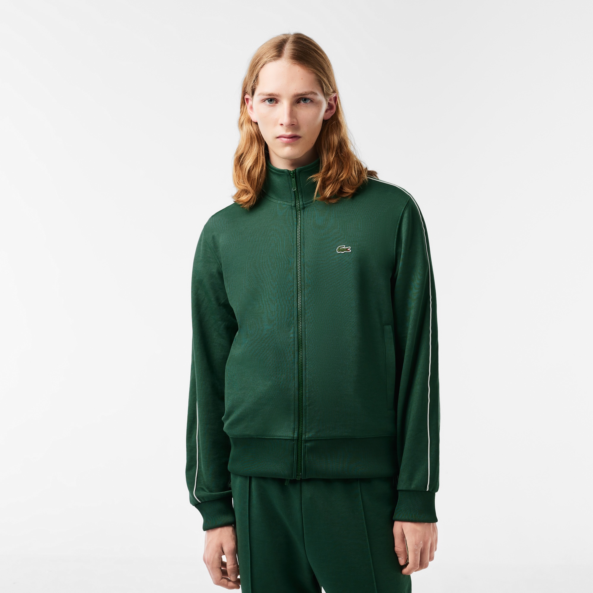 Lacoste Erkek Regular Fit Fermuarlı Koyu Yeşil Sweatshirt