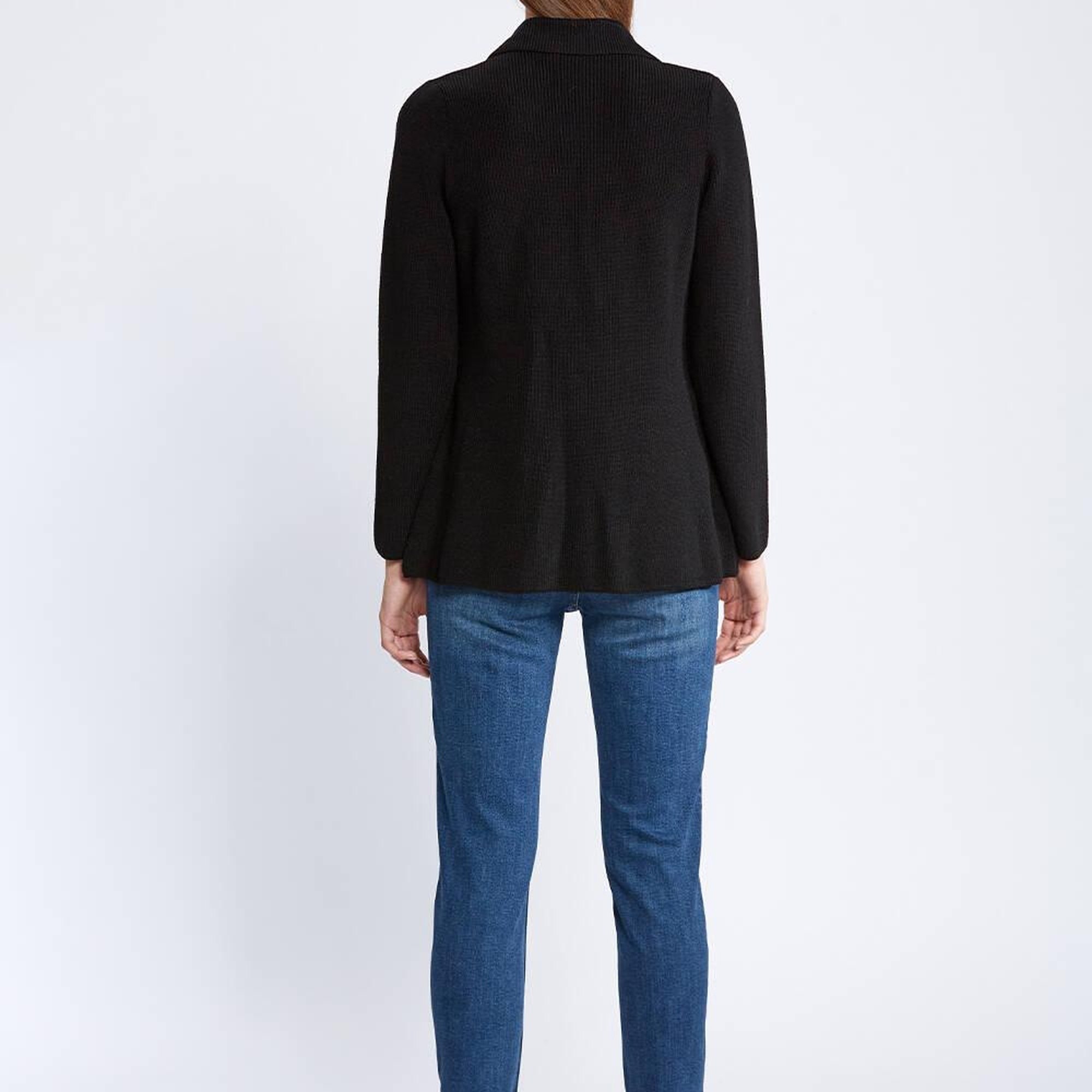 Knitss Extrafıne Merino Yün Siyah Triko Ceket