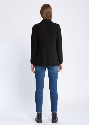  Knitss Extrafıne Merino Yün Siyah Triko Ceket