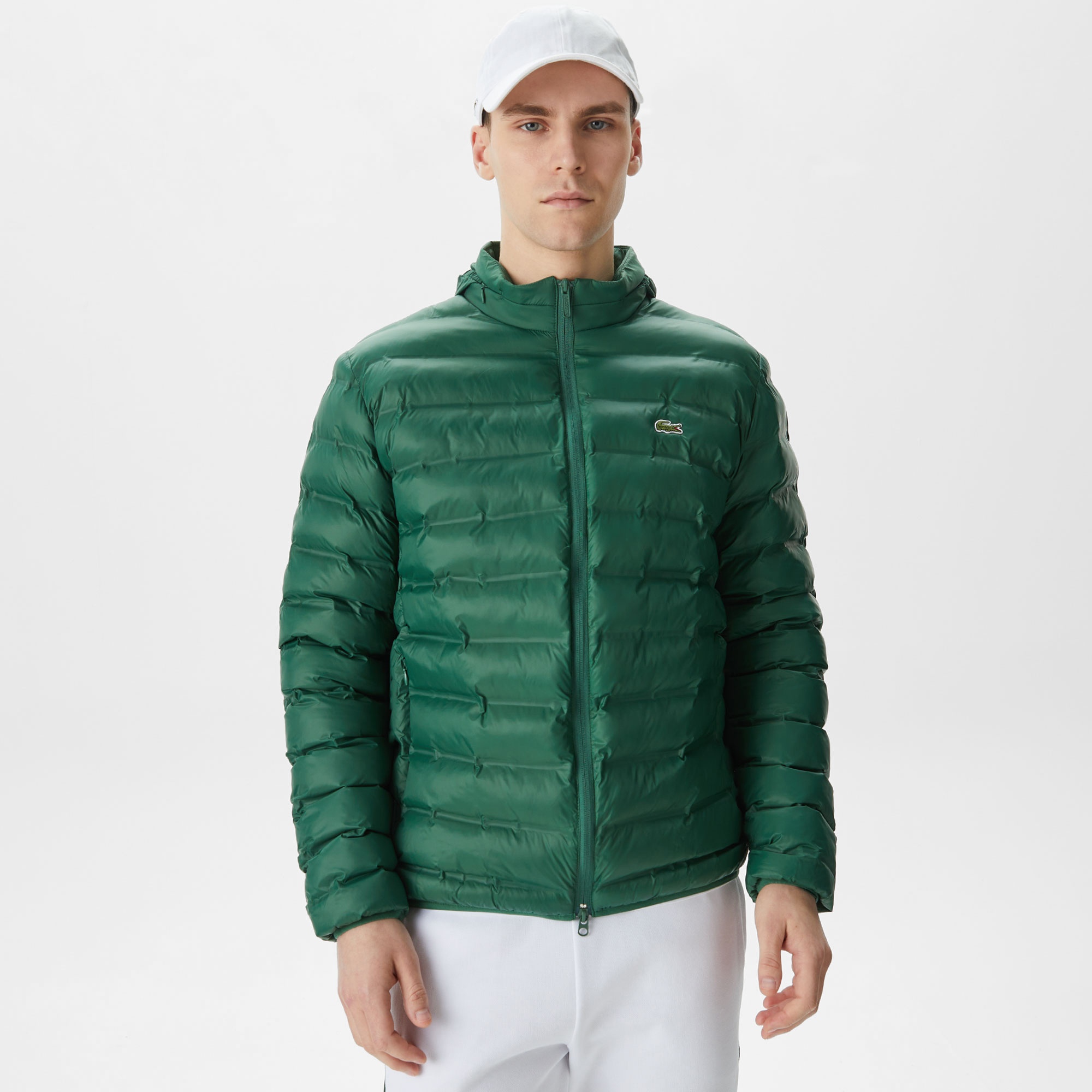 Lacoste Erkek Kapüşonlu Yeşil Mont