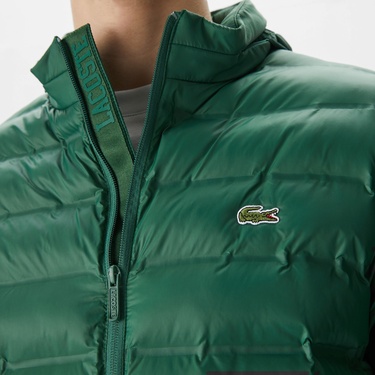  Lacoste Erkek Kapüşonlu Yeşil Mont