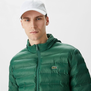  Lacoste Erkek Kapüşonlu Yeşil Mont