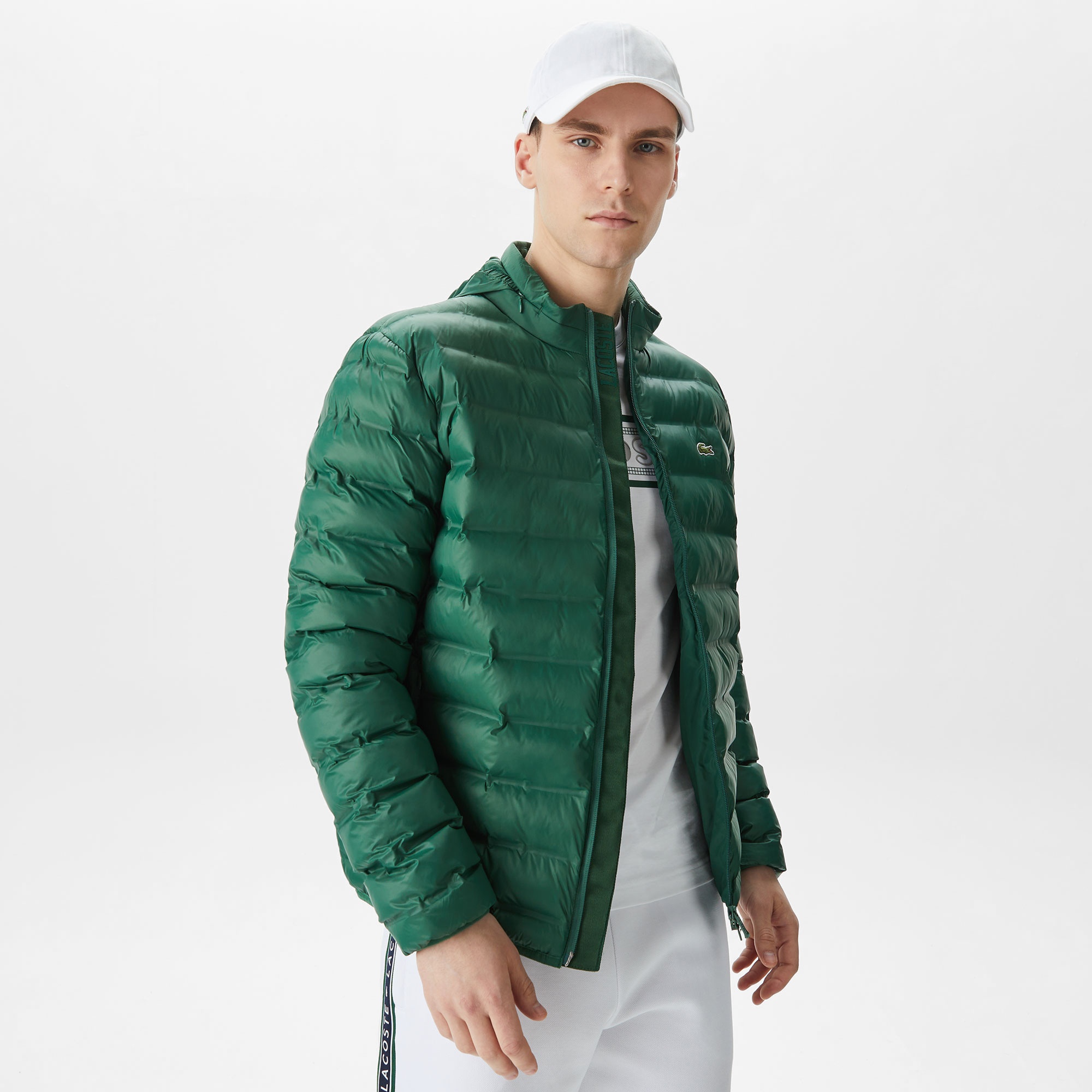 Lacoste Erkek Kapüşonlu Yeşil Mont