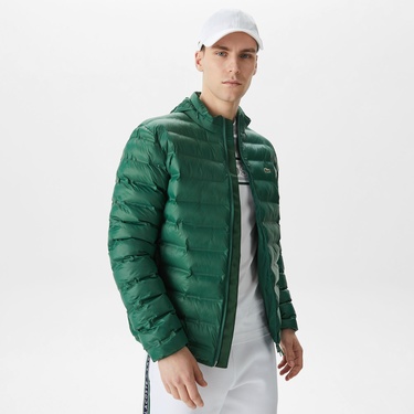  Lacoste Erkek Kapüşonlu Yeşil Mont