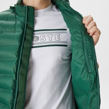  Lacoste Erkek Slim Fit Kapüşonlu Yeşil Yelek