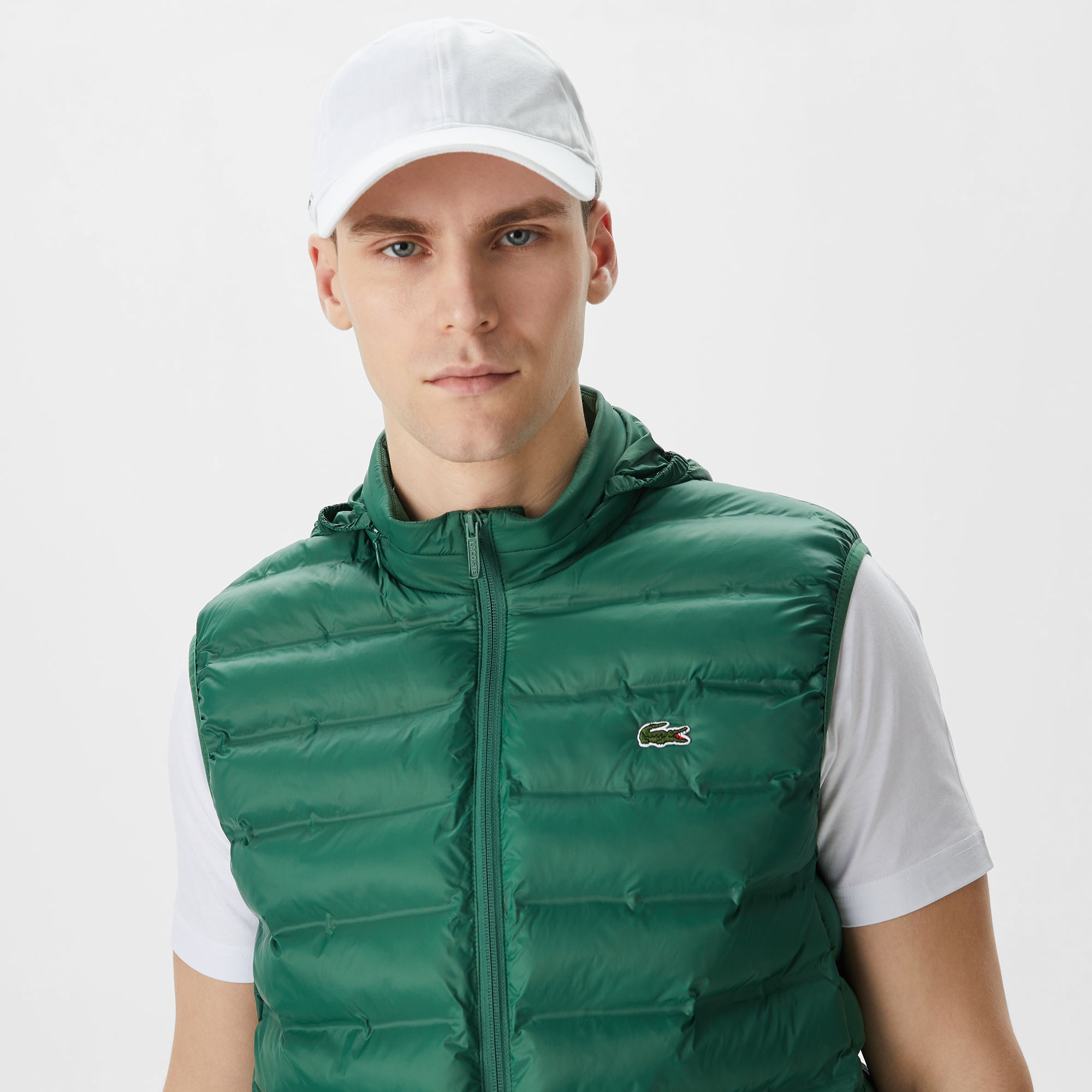 Lacoste Erkek Slim Fit Kapüşonlu Yeşil Yelek