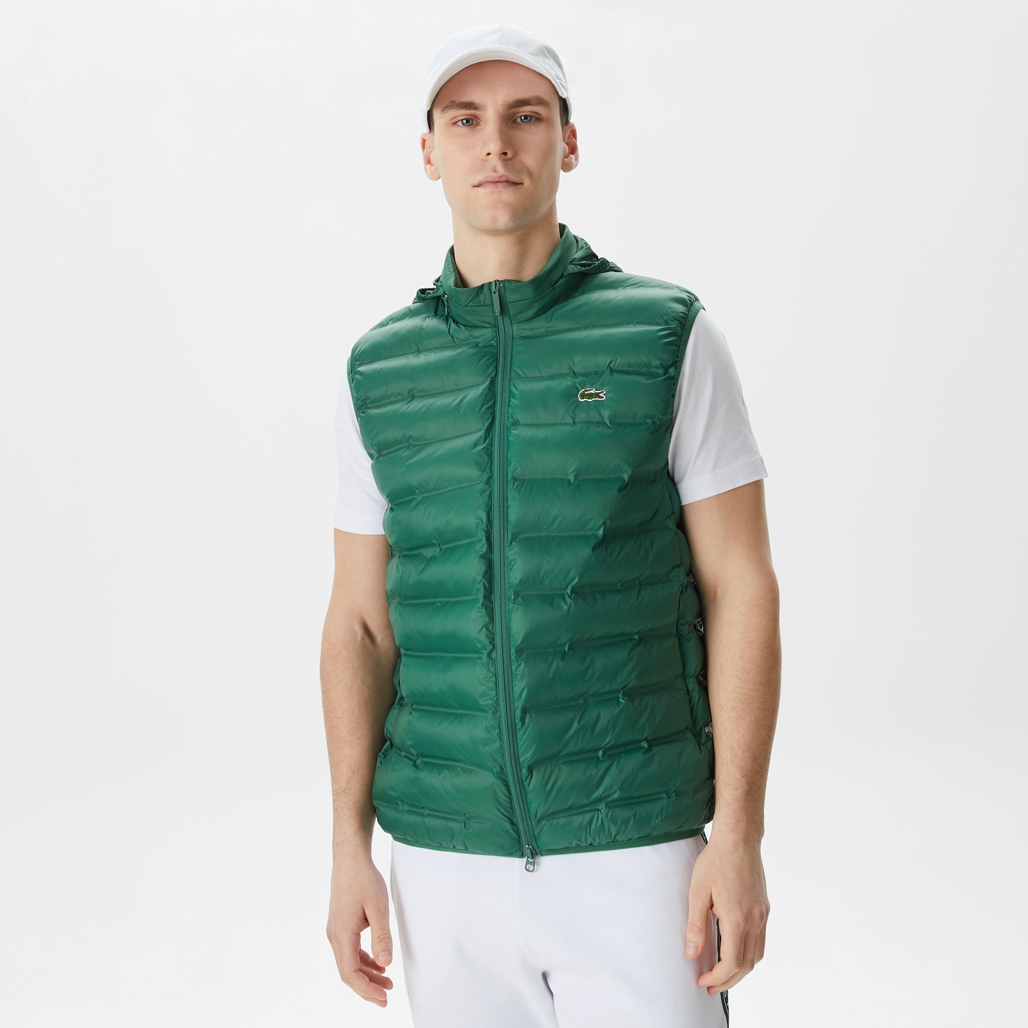 Lacoste Erkek Slim Fit Kapüşonlu Yeşil Yelek