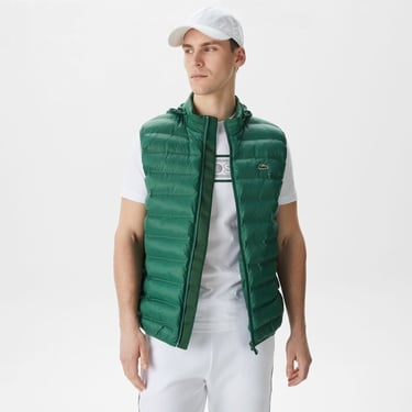  Lacoste Erkek Slim Fit Kapüşonlu Yeşil Yelek