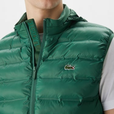  Lacoste Erkek Slim Fit Kapüşonlu Yeşil Yelek