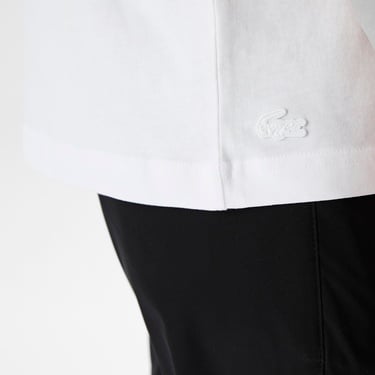  Lacoste Erkek Relaxed Fit Bisiklet Yaka Baskılı Beyaz T-Shirt